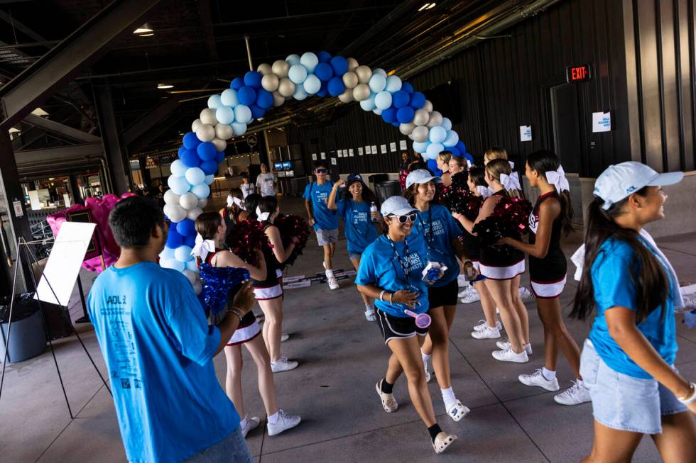 People participate in the Anti-Defamation League's Walk Against Hate at Las Vegas Ballpark in D ...