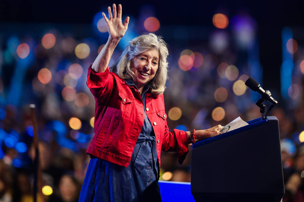 Rep. Dina Titus, D-Nev., speaks to a crowd during a campaign event for Democratic presidential ...