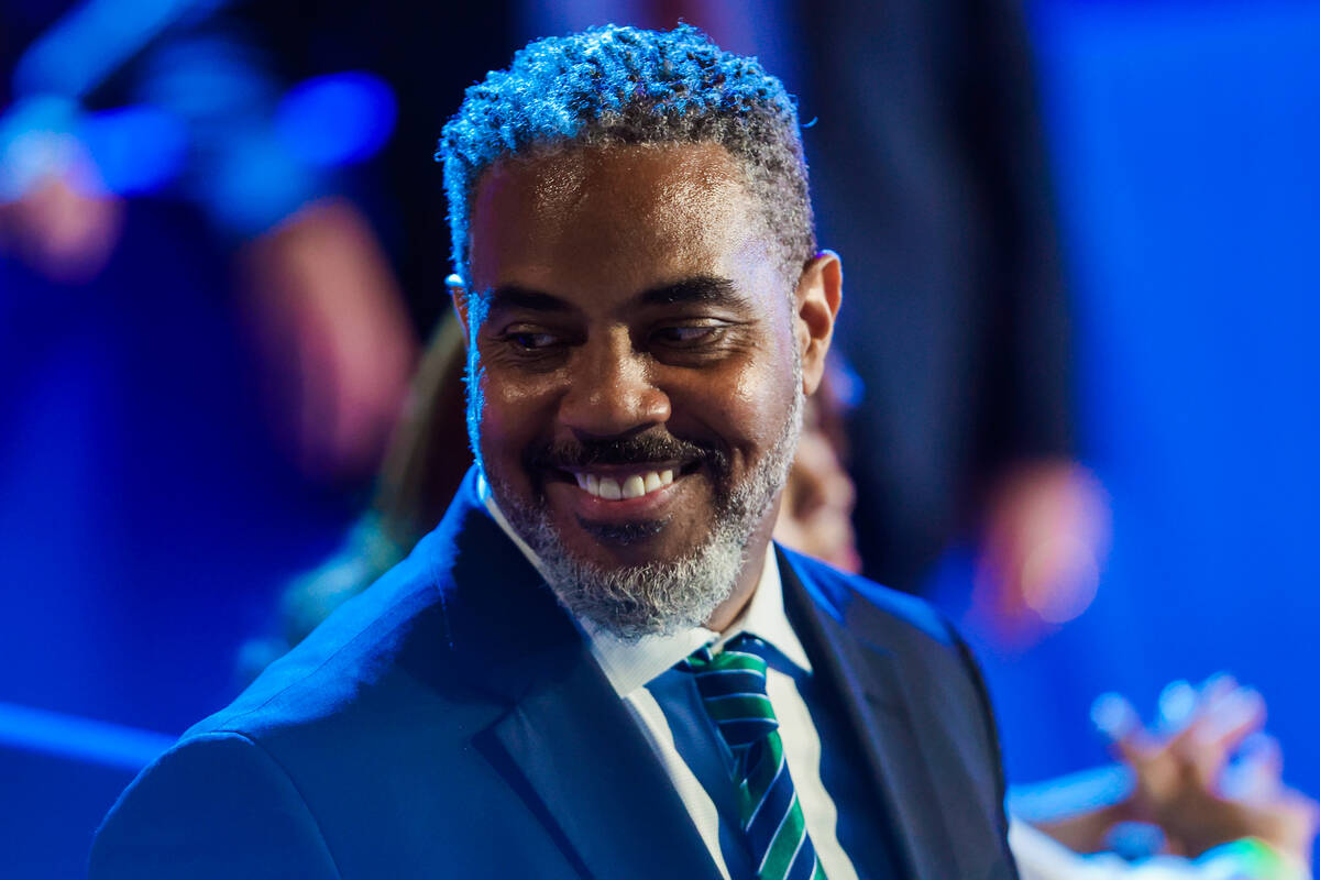 Rep. Steven Horsford, D-Nev., is seen during a campaign event for Democratic presidential nomin ...