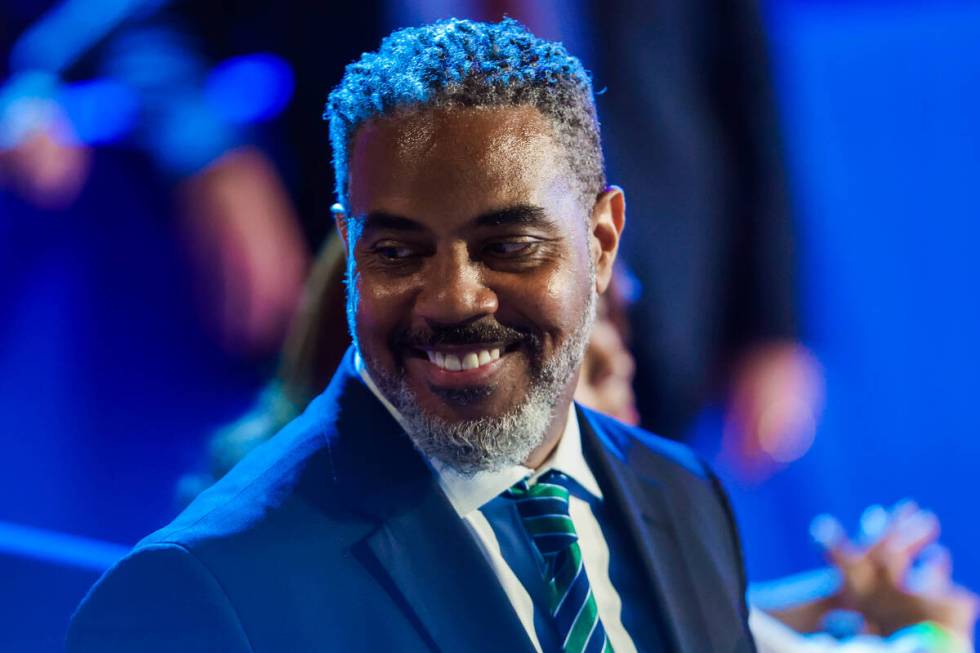 Rep. Steven Horsford, D-Nev., is seen during a campaign event for Democratic presidential nomin ...