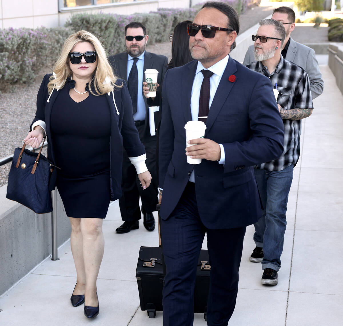 Former Las Vegas Councilwoman Michele Fiore arrives for her wire fraud trial at the Lloyd Georg ...