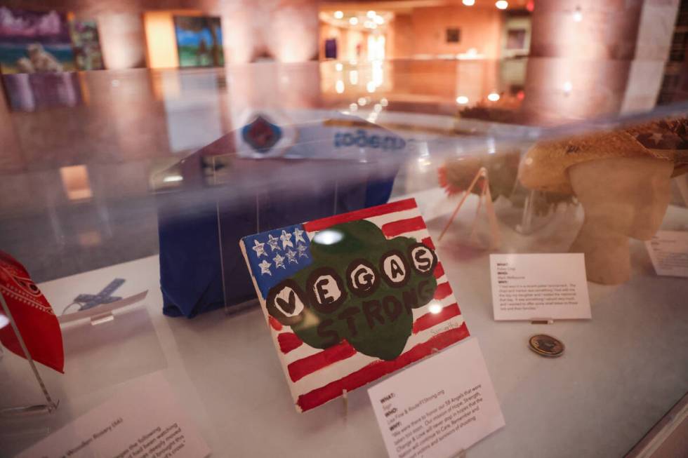 Mementos at the “Remembering 1 October” exhibit in the Rotunda Gallery at the Cla ...