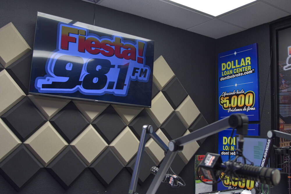 The radio station inside the Boulevard Mall. The station is Fiesta 98.1. (Jimmy Romo/Las Vegas ...