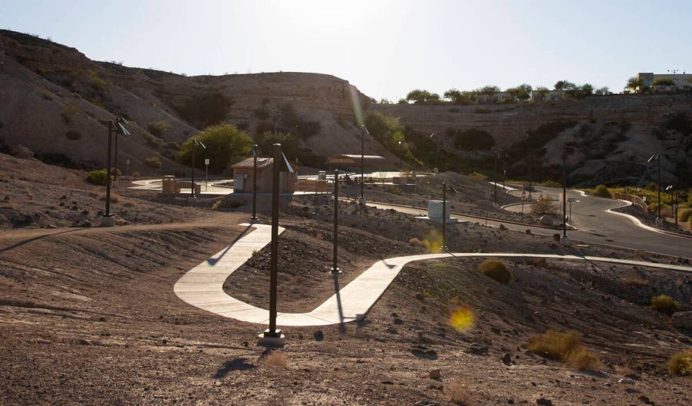 Trails are seen around the Whitney Mesa Nature Preserve on Wednesday, Sept. 25, 2024, in Hender ...