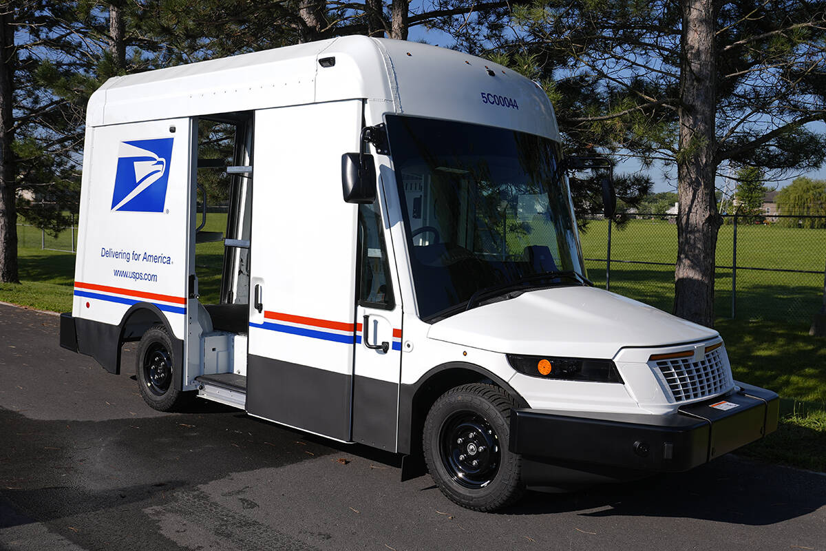 The U.S. Postal Service's next-generation delivery vehicle is displayed at the Kokomo Sorting a ...