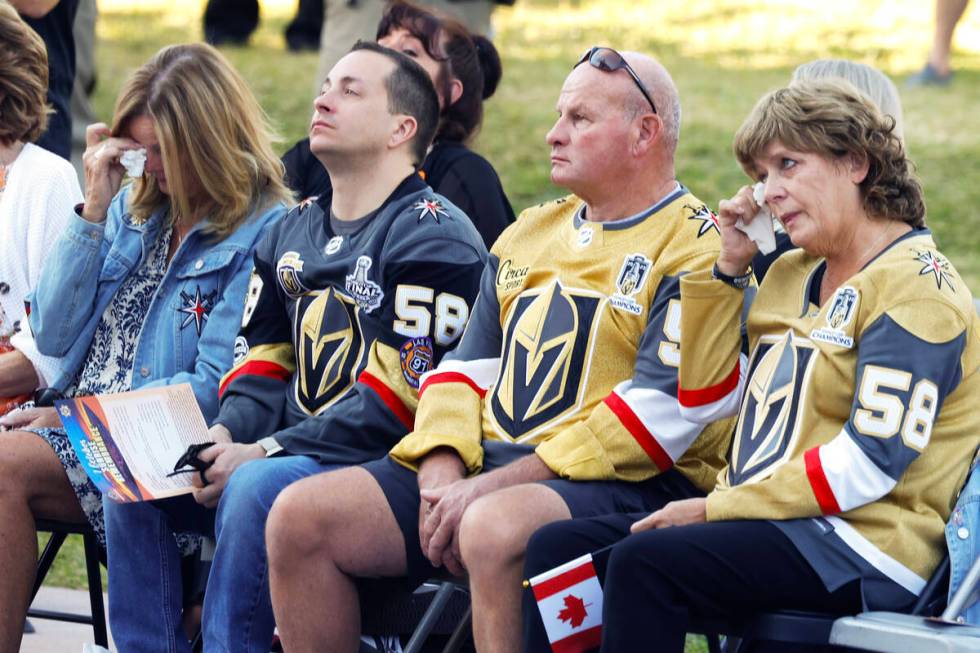 Family members of the Oct. 1 shooting victim Jordan McIldoon of Maple Ridge, British Columbia, ...