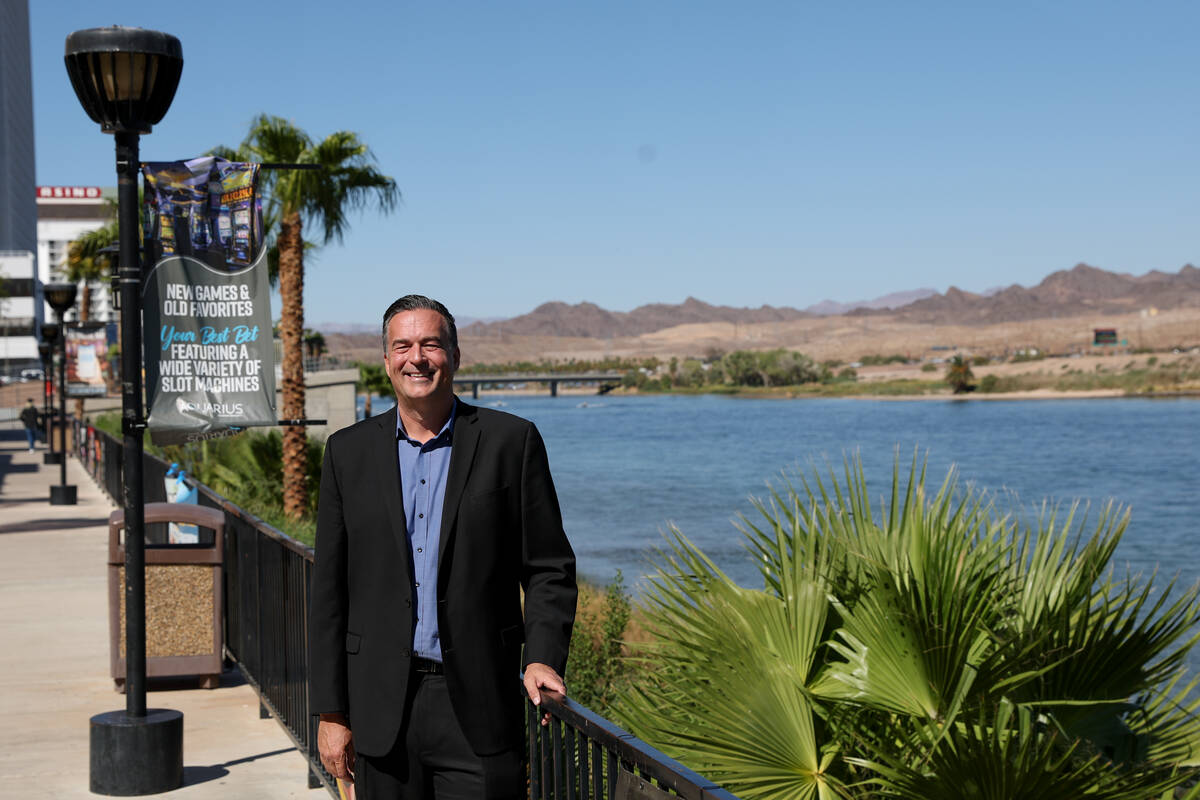 Jeremy Jenson, senior vice president at Golden Entertainment, poses for a portrait on the river ...