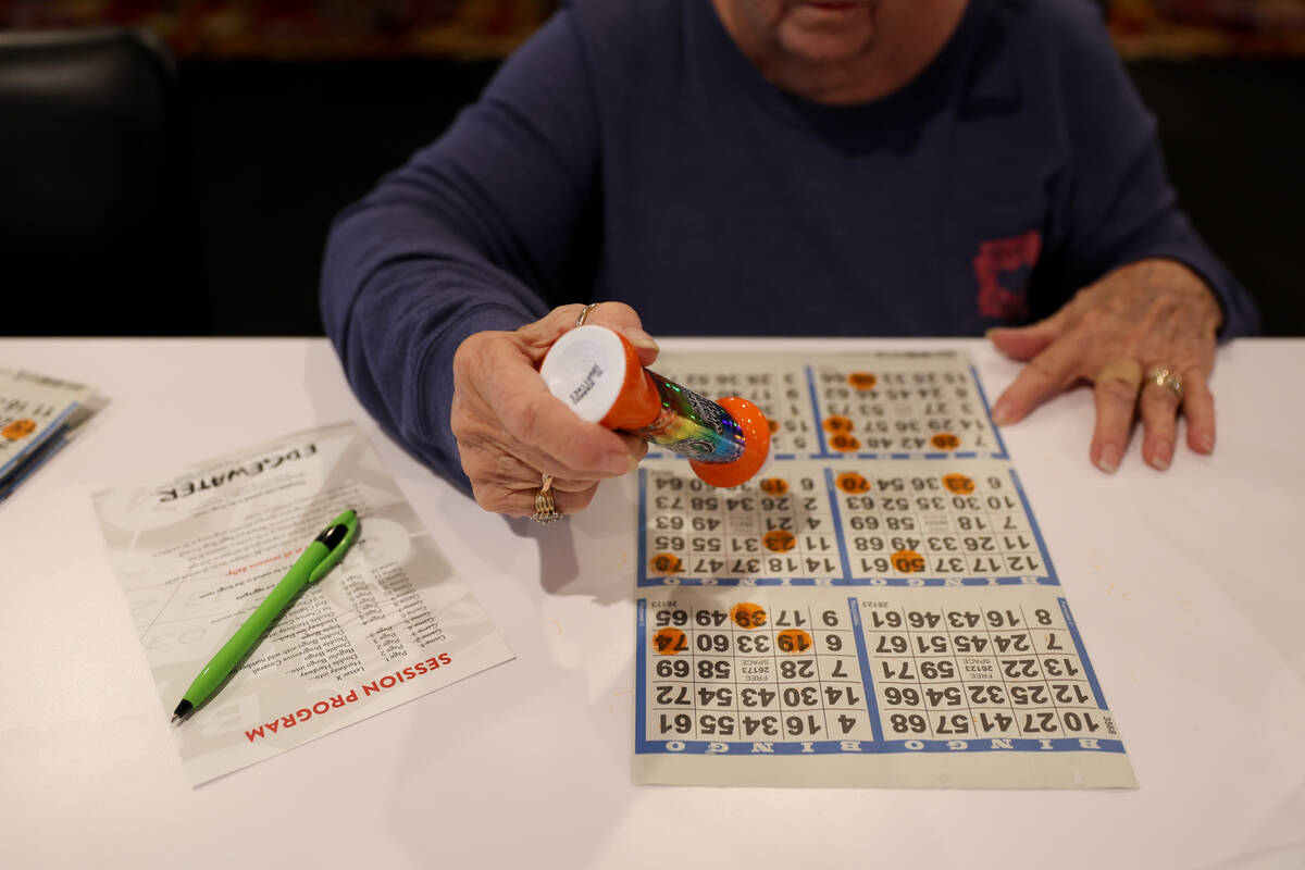 A guest plays Bingo at Edgewater casino-resort on Tuesday, Sept. 17, 2024, in Laughlin. Bingo i ...