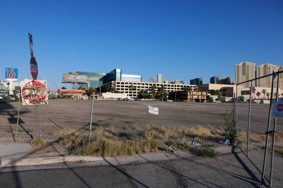 Forty-two acres of land owned by UNLV along Tropicana Avenue near Koval Lane just north of Harr ...