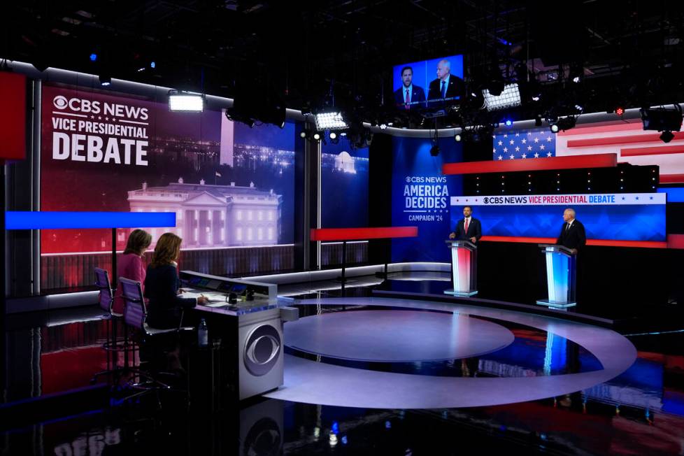 Republican vice presidential nominee Sen. JD Vance, R-Ohio, speaks during a vice presidential d ...