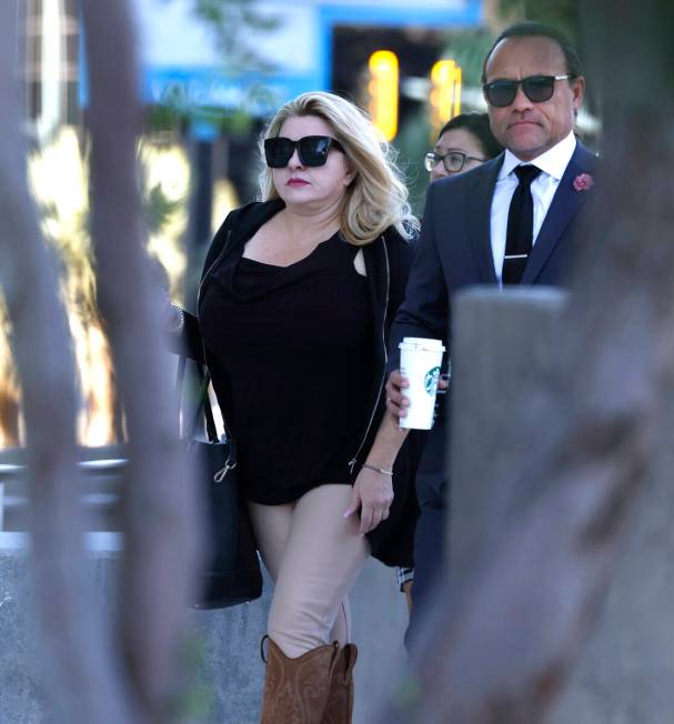 Former Las Vegas City Councilwoman Michele Fiore arrives for her wire fraud trial at the Lloyd ...