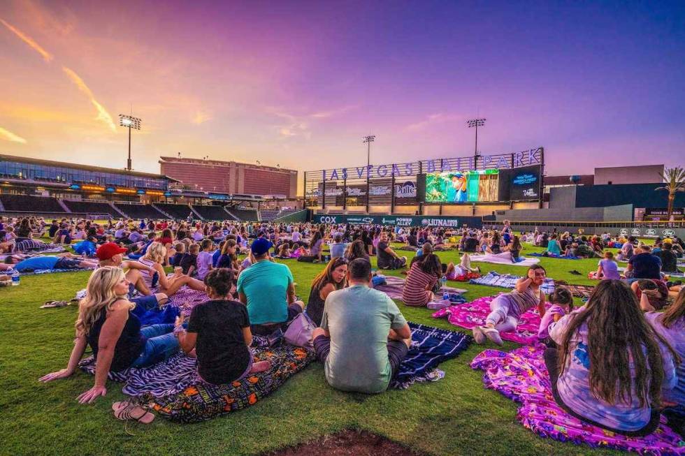 Las Vegas Ballpark is seen during a "Flicks on the Field" movie night. (Courtesy Las Vegas Ball ...