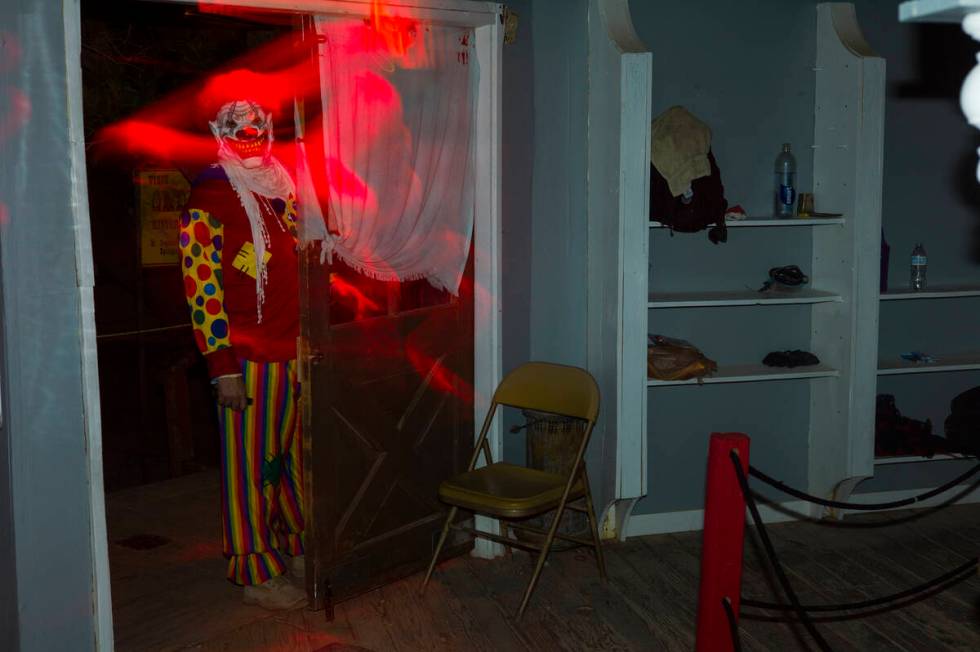 A costumed actor waits for people during "Bonnie Screams" at Bonnie Springs Ranch outside of La ...