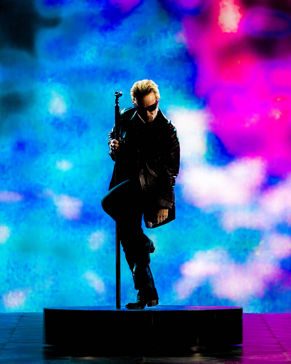 Bono performs during U2's Sphere residency on Nov. 11, 2023. (Rich Fury)