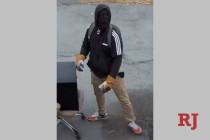 A surveillance photo of a suspect in dozens of commercial burglaries in the Las Vegas Valley. ( ...