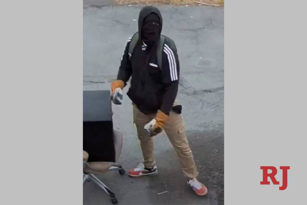 A surveillance photo of a suspect in dozens of commercial burglaries in the Las Vegas Valley. ( ...