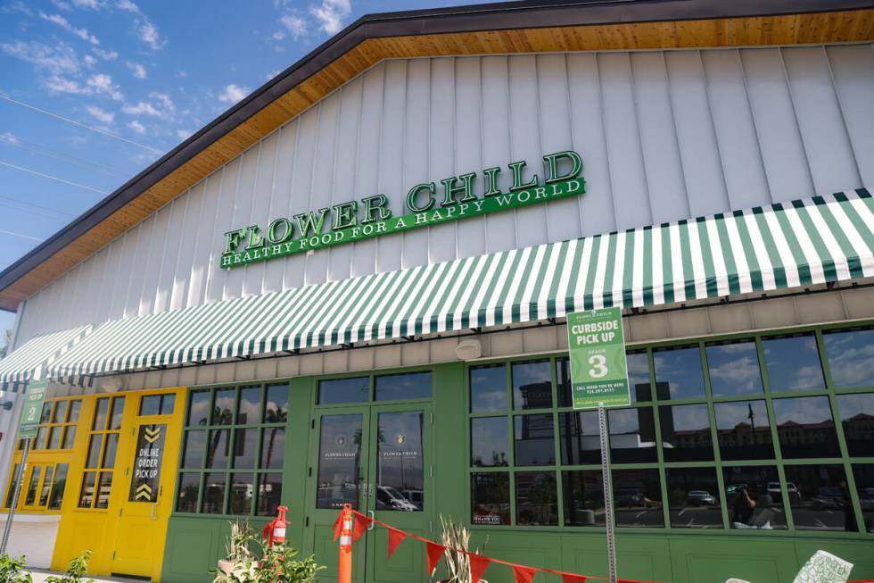 The entrance to the new Flower Child in Henderson, Tuesday, Oct. 8, 2024. (Rachel Aston/Las Veg ...