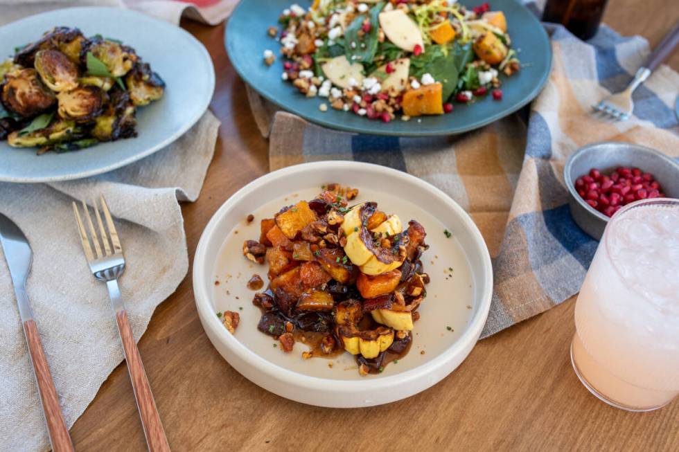 A butternut and delicata squash side, new for fall 2024, from Flower Child, which is opening a ...