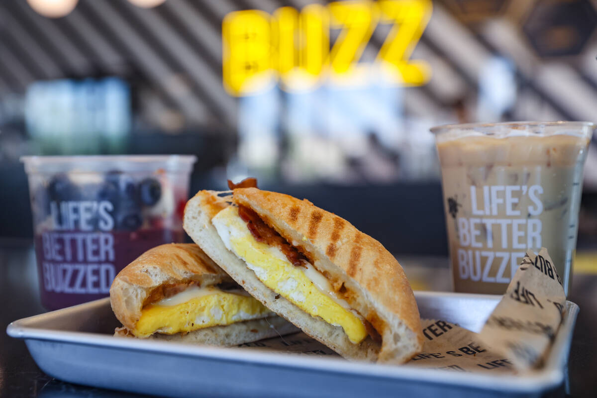 The bacon ciabatta breakfast sandwich at Better Buzz Coffee Roasters in Henderson, Tuesday, Oct ...