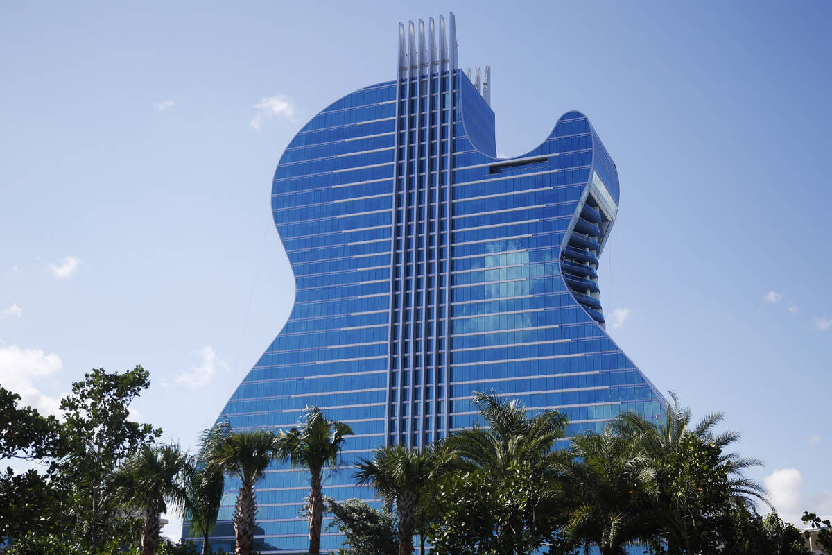 FILE - The guitar shaped hotel is seen at the Seminole Hard Rock Hotel and Casino on Thursday, ...