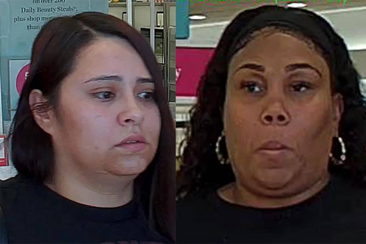 Surveillance photos of two suspects in a Sept. 2, 2024, beauty store robbery in the southwest L ...