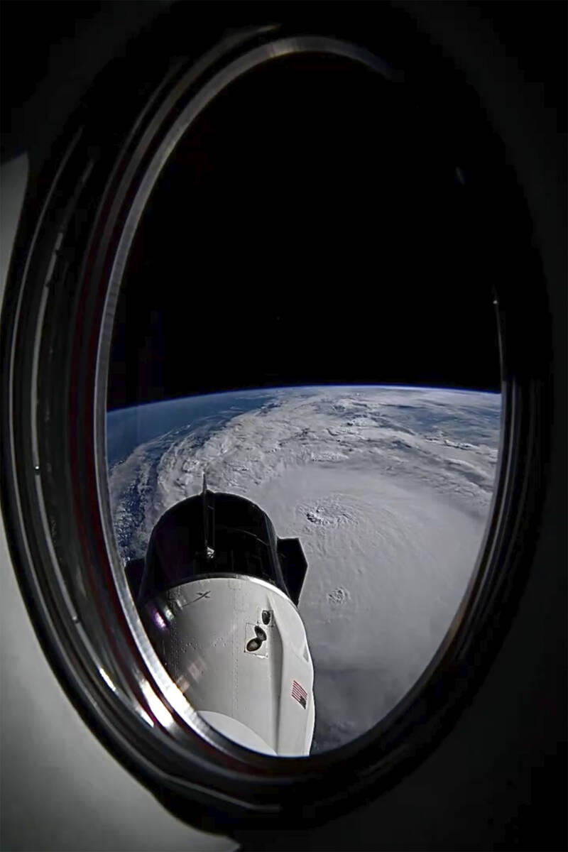 This photo provided by astronaut Matthew Dominick shows Hurricane Milton seen from the Internat ...