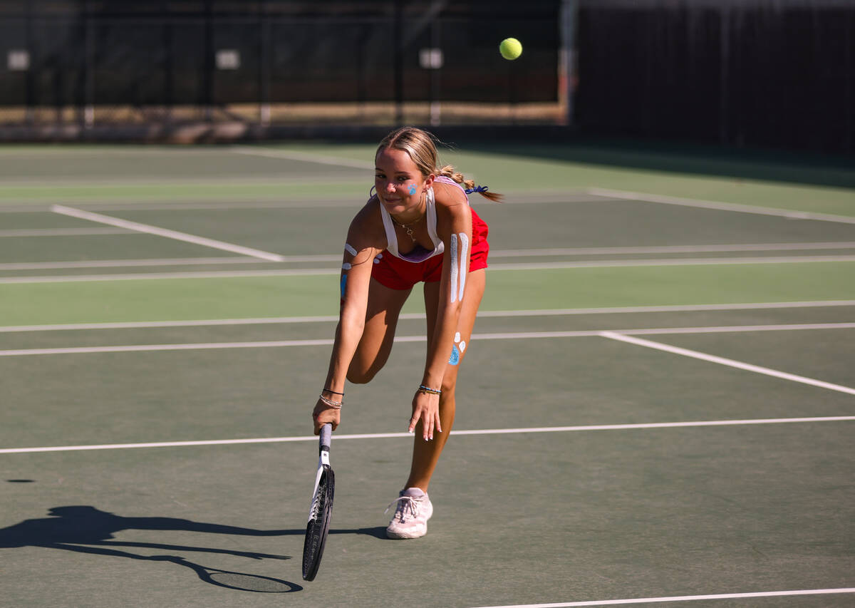 Coronado High School’s Gigi Smart dives to return the ball but misses during a match aga ...