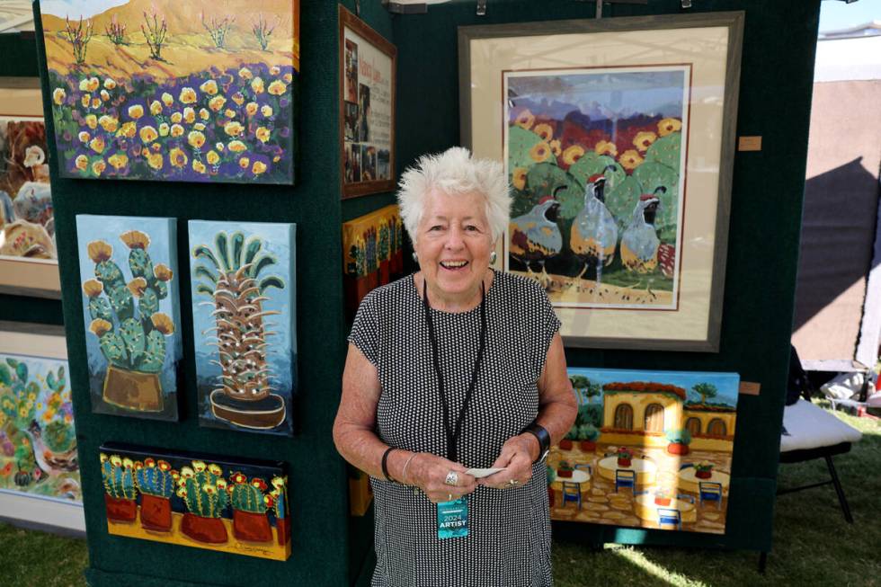 Nancy Lynn of Palm Springs, Calif. shows her art during Summerlin Festival of Arts in Downtown ...