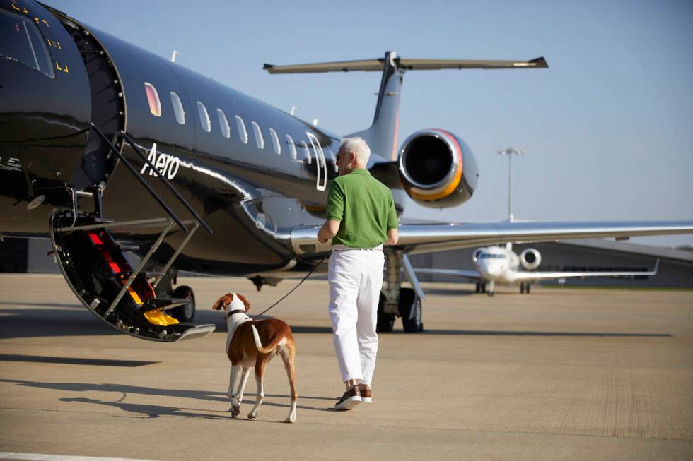 Aero's sleek black Embraer EJR135 twin-engine jets will arrive and depart from private terminal ...