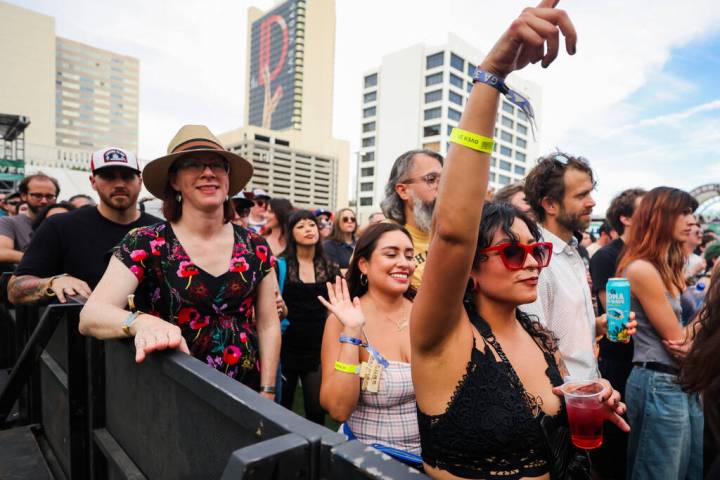 Festival attendees take in a Pinback set during the Best Friends Forever Festival at the Downto ...