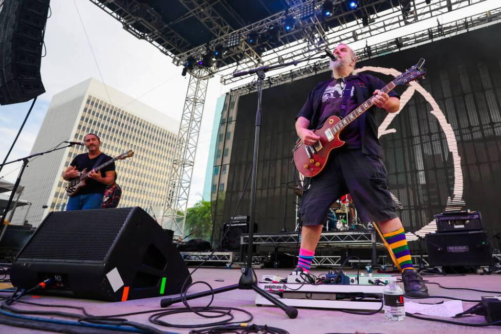 Pinback performs a set during the Best Friends Forever Festival at the Downtown Las Vegas Event ...