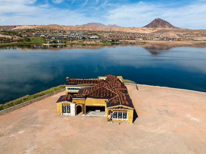 One of the two model homes by Tri Pointe Homes at South Shore Lake Las Vegas is pictured, on Fr ...