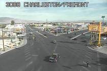 Traffic is largely absent at East Fremont Street and East Charleston Boulevard on Friday, Oct. ...