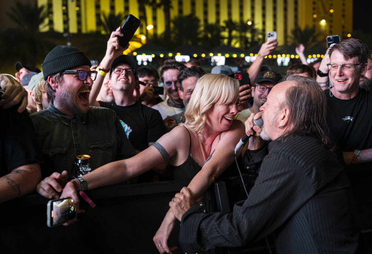 David Yow of The Jesus Lizard gets up close with the crowd during the final night of Best Frien ...