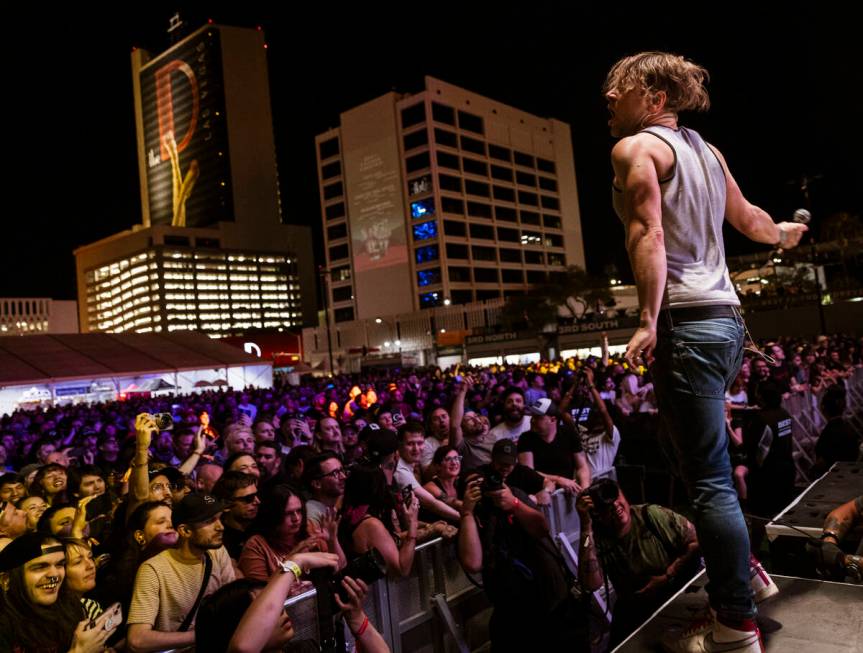 Johnny Whitney of The Blood Brothers performs during the final night of Best Friends Forever F ...