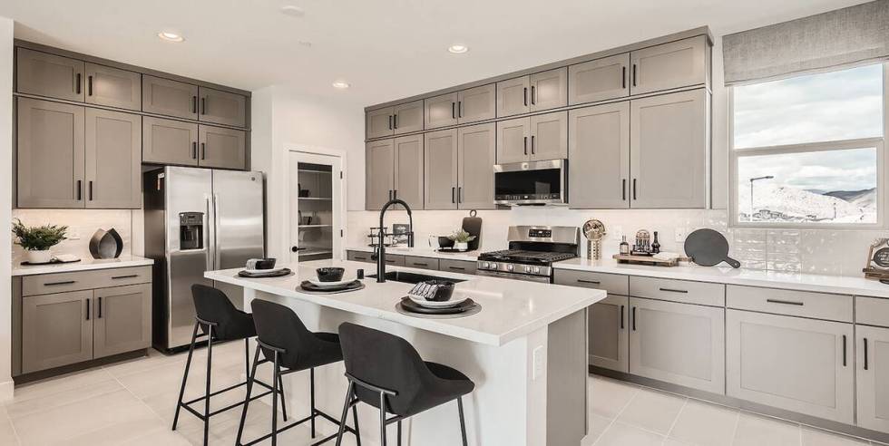 Woodside Homes' Vireo in Summerlin offers five two- and three-story floor plans from approximat ...