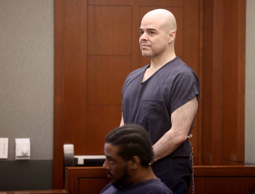 Robert Telles appears in court during a hearing at the Regional Justice Center in Las Vegas Wed ...