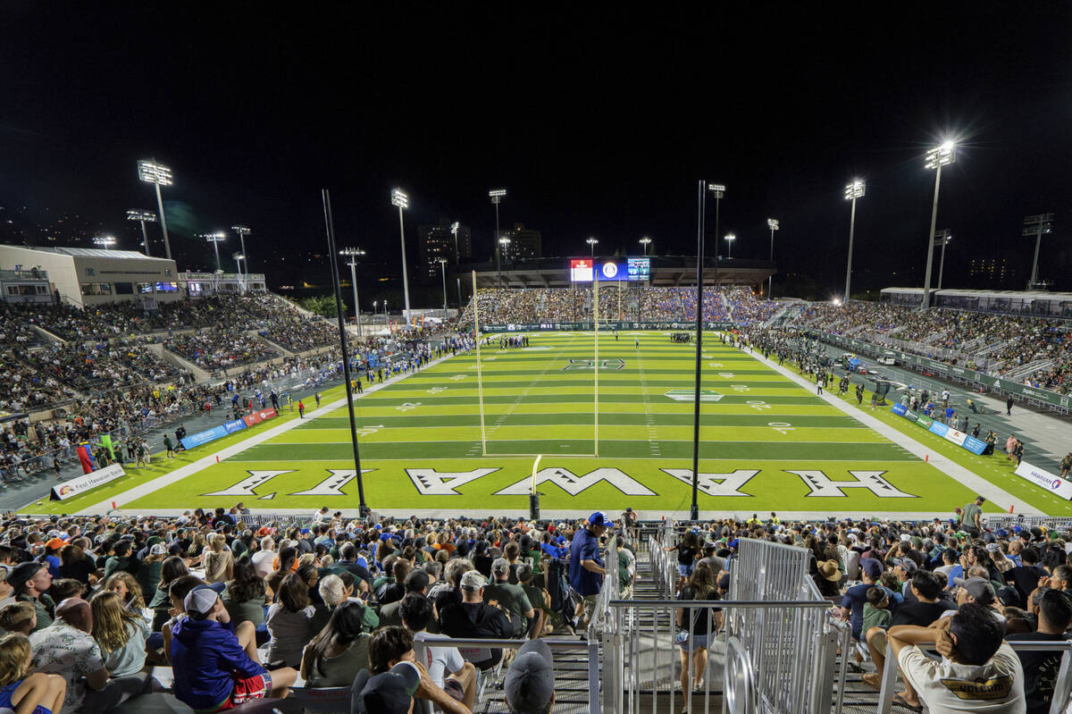 The Clarence T.C. Ching Complex is pictured during the second half of an NCAA college football ...