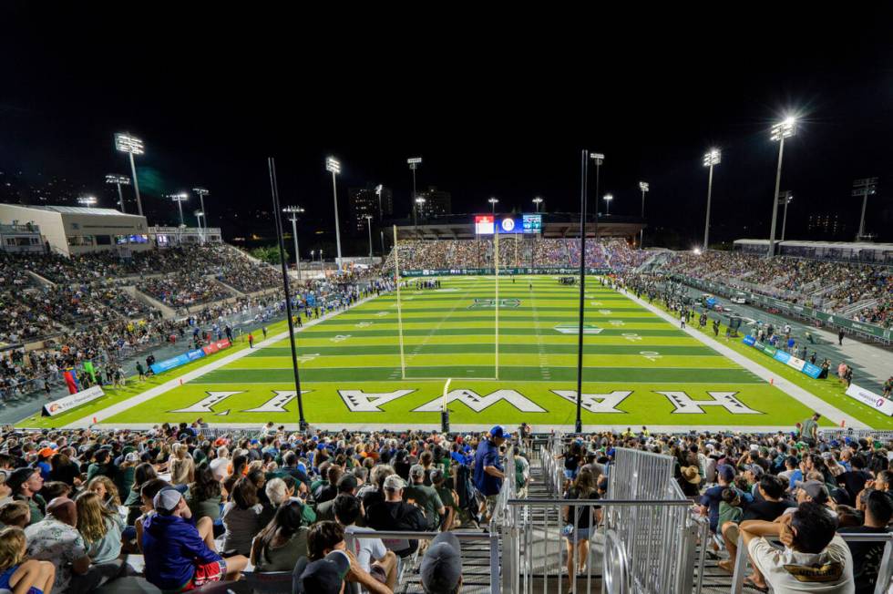 The Clarence T.C. Ching Complex is pictured during the second half of an NCAA college football ...