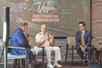 Rear Adm. Joaquin Martinez de Pinillos, center, reserve director of Maritime Operations, U.S. P ...