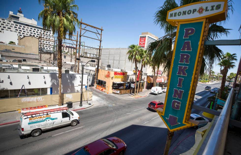 The Neonopolis underground parking garage is seen at 450 Fremont Street in downtown Las Vegas T ...