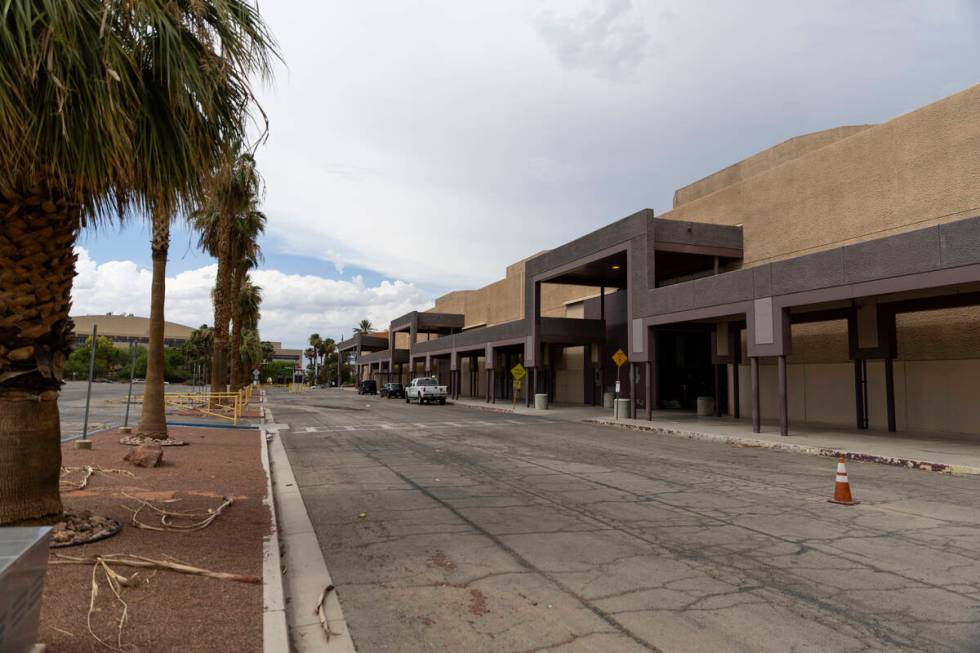 The exterior of the Cashman Center complex in Las Vegas, Monday, Aug. 1, 2022. The city approve ...