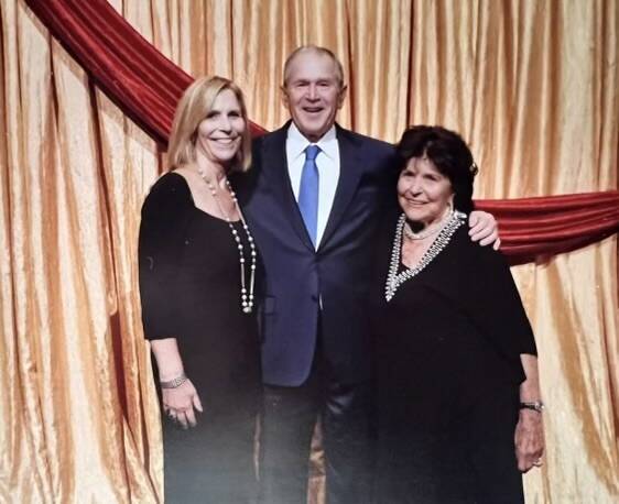 Joyce Mack, former President George Bush and Karen Goldsmith Mack (Courtesy of Karen Mack Golds ...