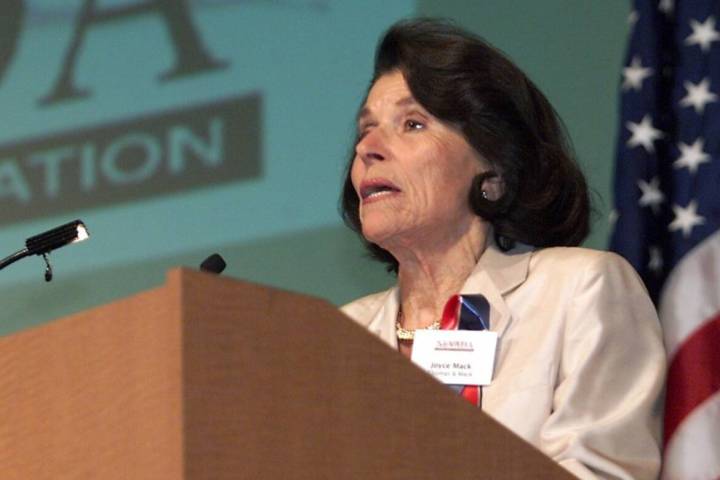 Joyce Mack speaks during the Nevada Community Foundation's "Celebration of Giving" luncheon hel ...