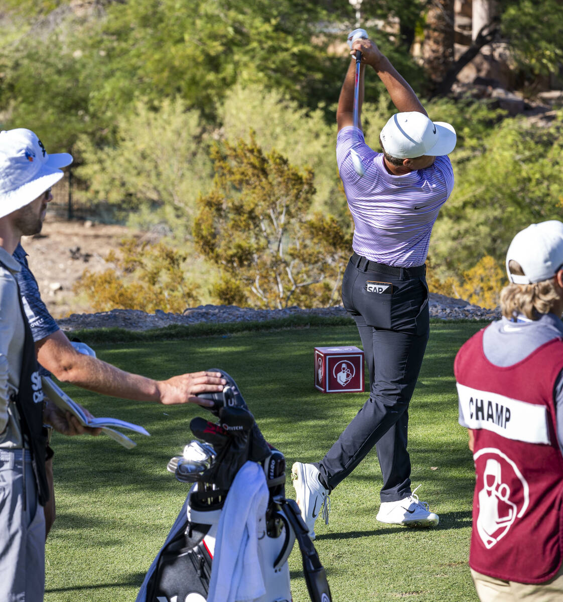 Cameron Champ tees off at hole #2 during the opening round of the Shriners Children's Open at T ...