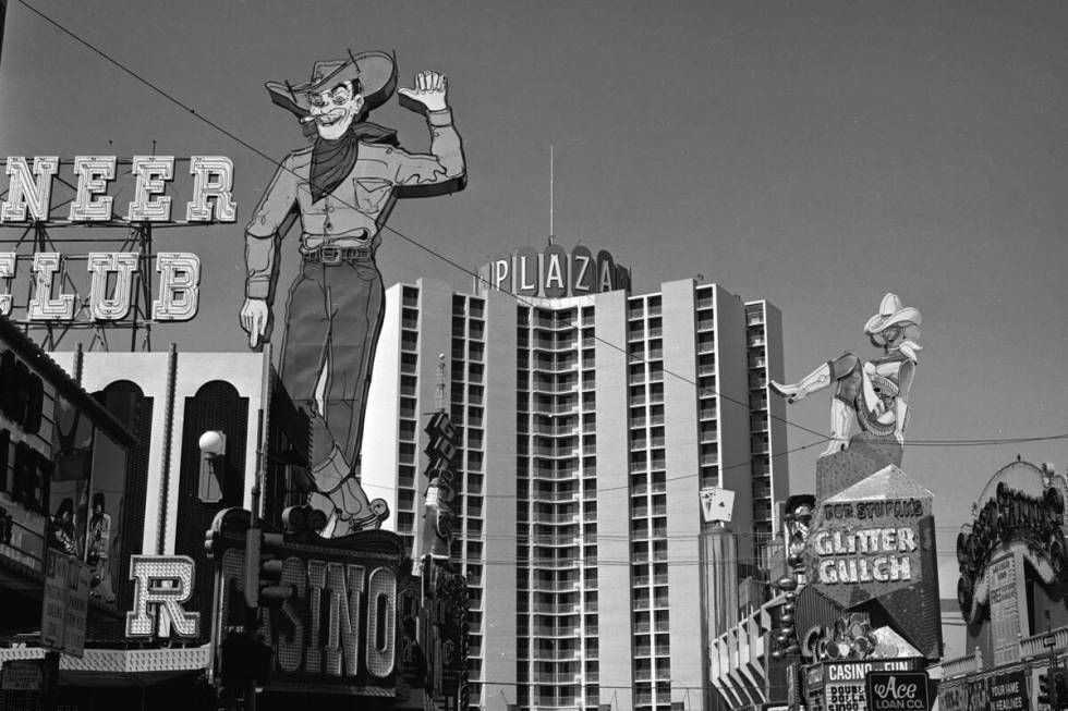 Vegas Vic and Vegas Vicki on Fremont Street in Las Vegas, Nevada March 17, 1981. (Jerry Abbott/ ...