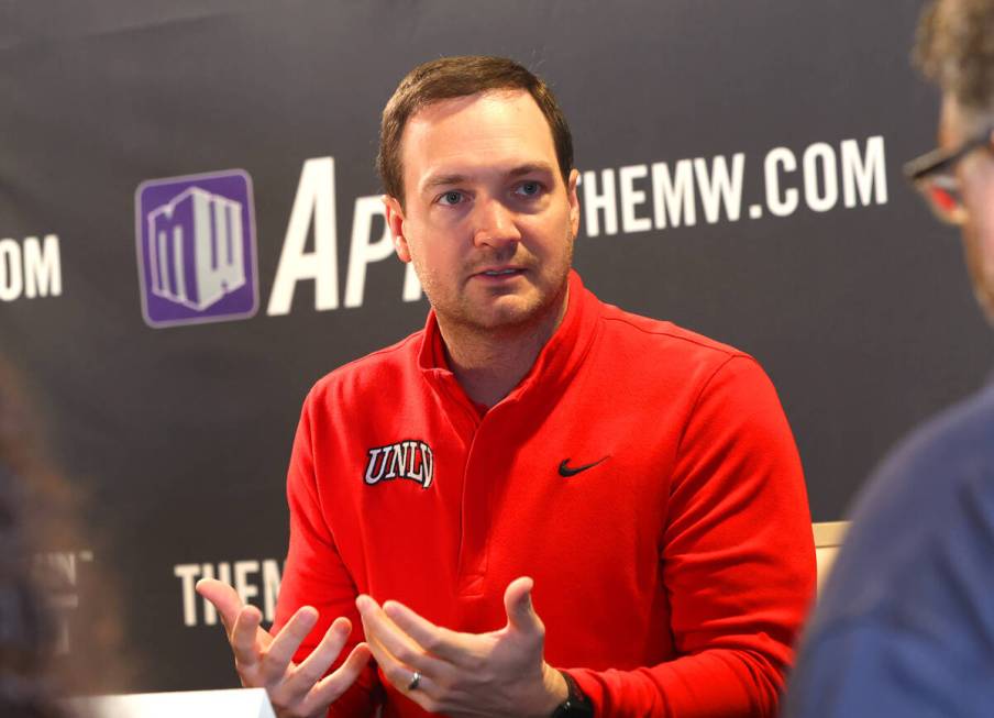 UNLV head coach Kevin Kruger speaks during the Mountain West Conference men's basketball media ...