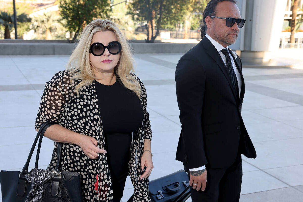 Former Las Vegas City Councilwoman Michele Fiore arrives for her wire fraud trial at the Lloyd ...