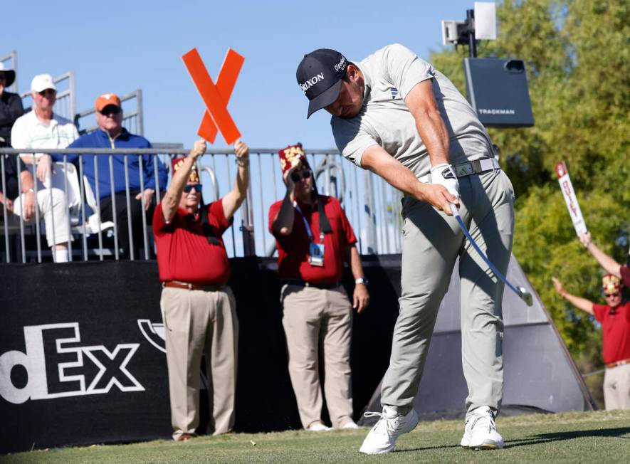 Alejandro Tosti tees off on the 1st during the third round of the Shriners Children's Open at T ...