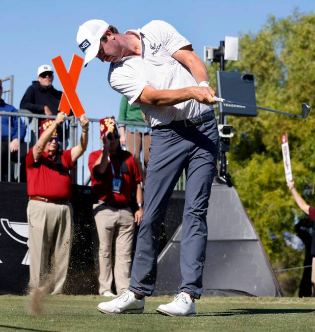 Harris English tees off on the 1st during the third round of the Shriners Children's Open at TP ...